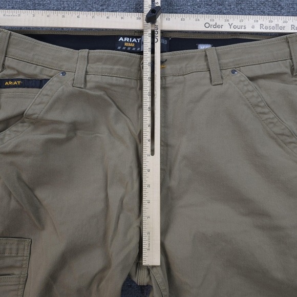 Ariat Pants Mens 44x30 Tan Rebar M4 Relaxed Boot Carpenter Workwear Dungaree - Picture 9 of 16